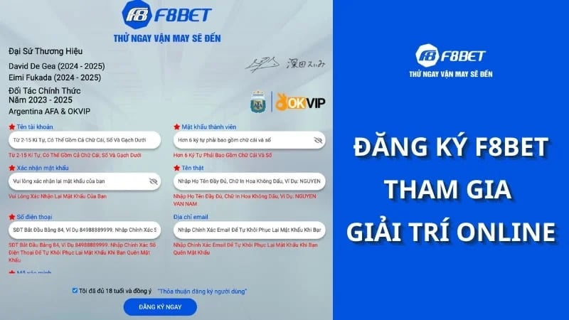 Hướng dẫn các bước tạo tài khoản cá cược F8BET 